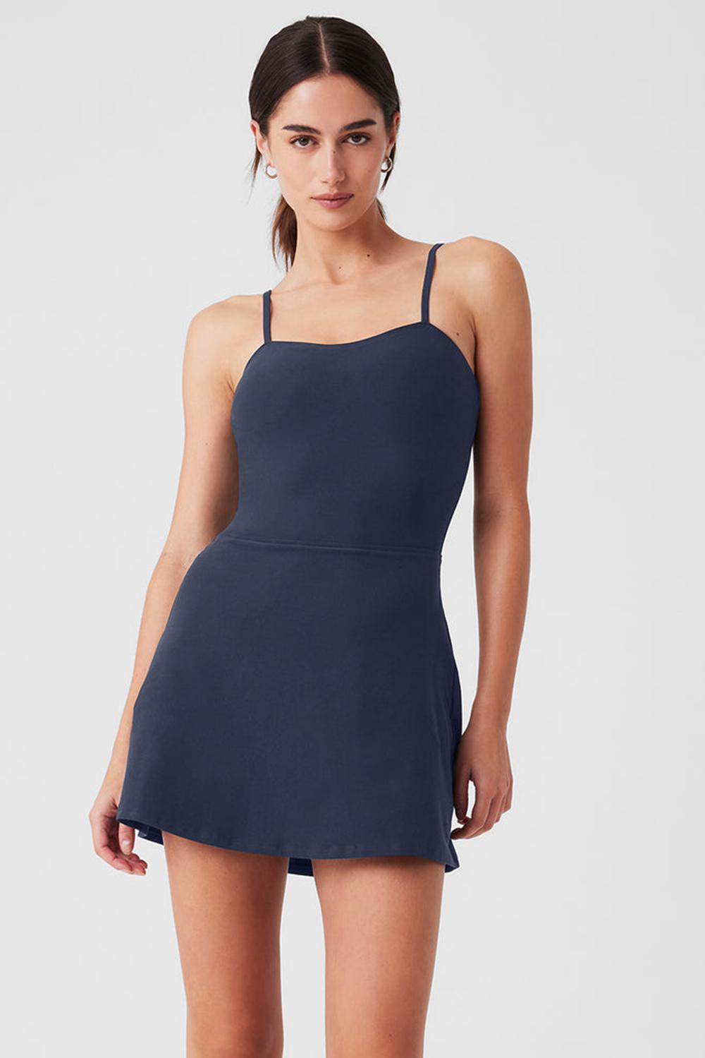 Navy Women Alo Yoga Alosoft Courtside Tennis Dress | Australia  60478-ZRVP