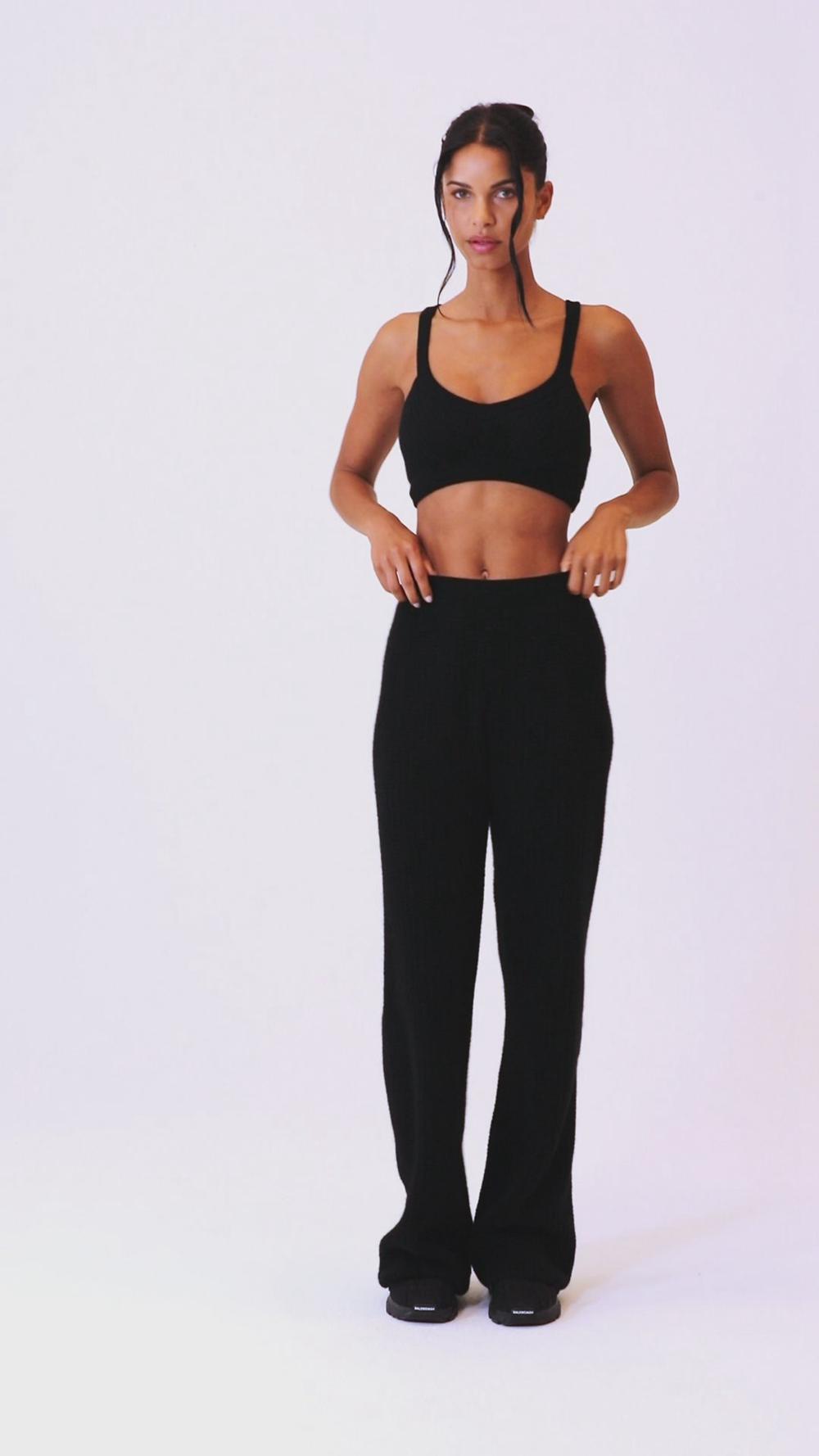 Navy Women Alo Yoga Cashmere High-Waist Plush Waffle Pant | Australia  96317-BNGX
