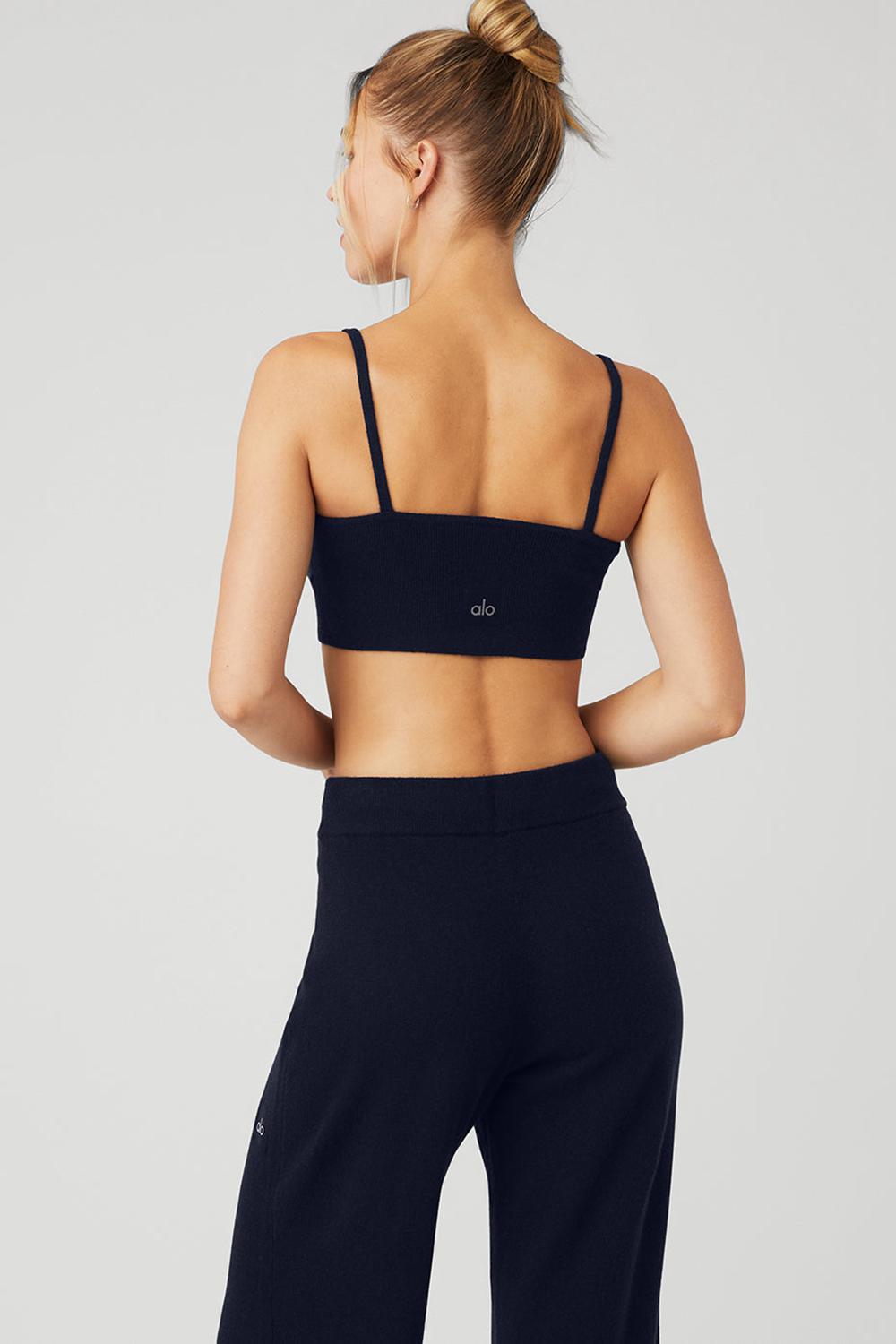 Navy Women Alo Yoga Cashmere Jet Set Bra | Australia  89274-OXMN