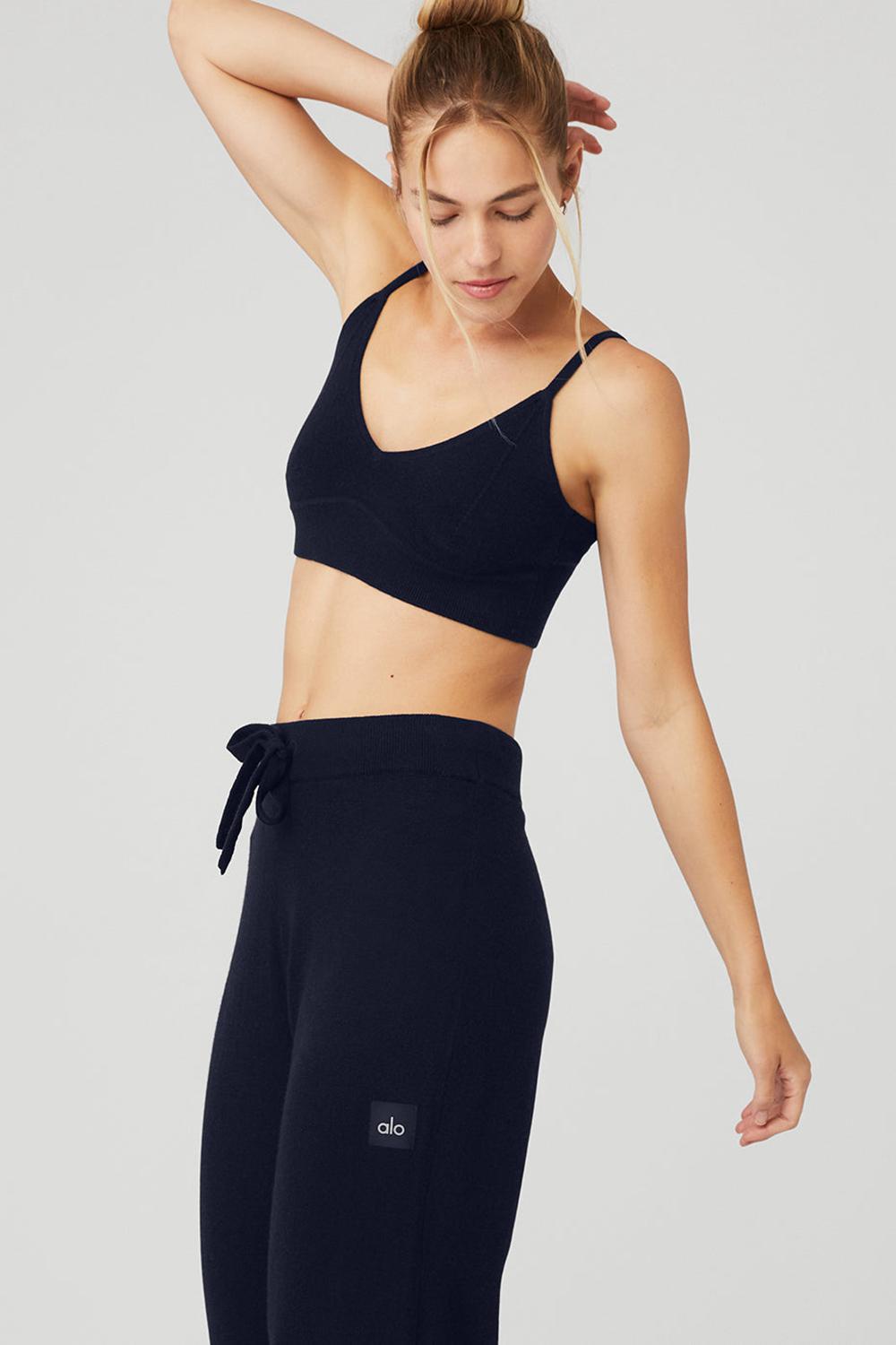 Navy Women Alo Yoga Cashmere Jet Set Bra | Australia  89274-OXMN