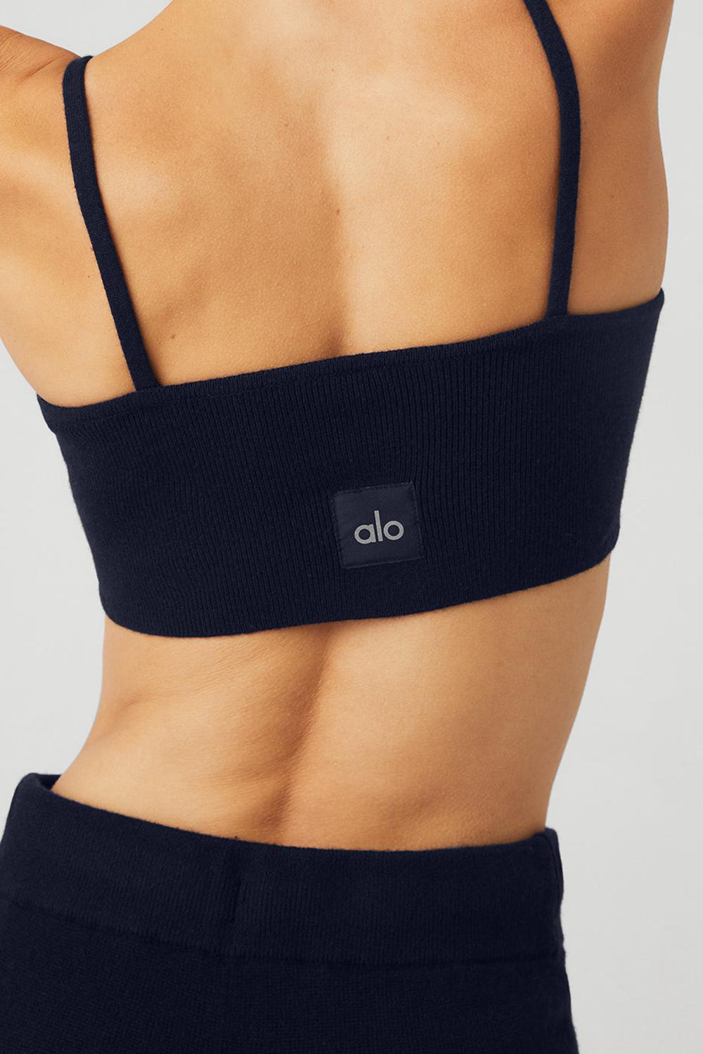 Navy Women Alo Yoga Cashmere Jet Set Bra | Australia  89274-OXMN