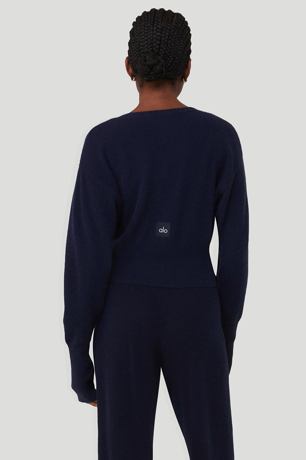 Navy Women Alo Yoga Cashmere Jet Set Cardigan | Australia  10958-BZNJ
