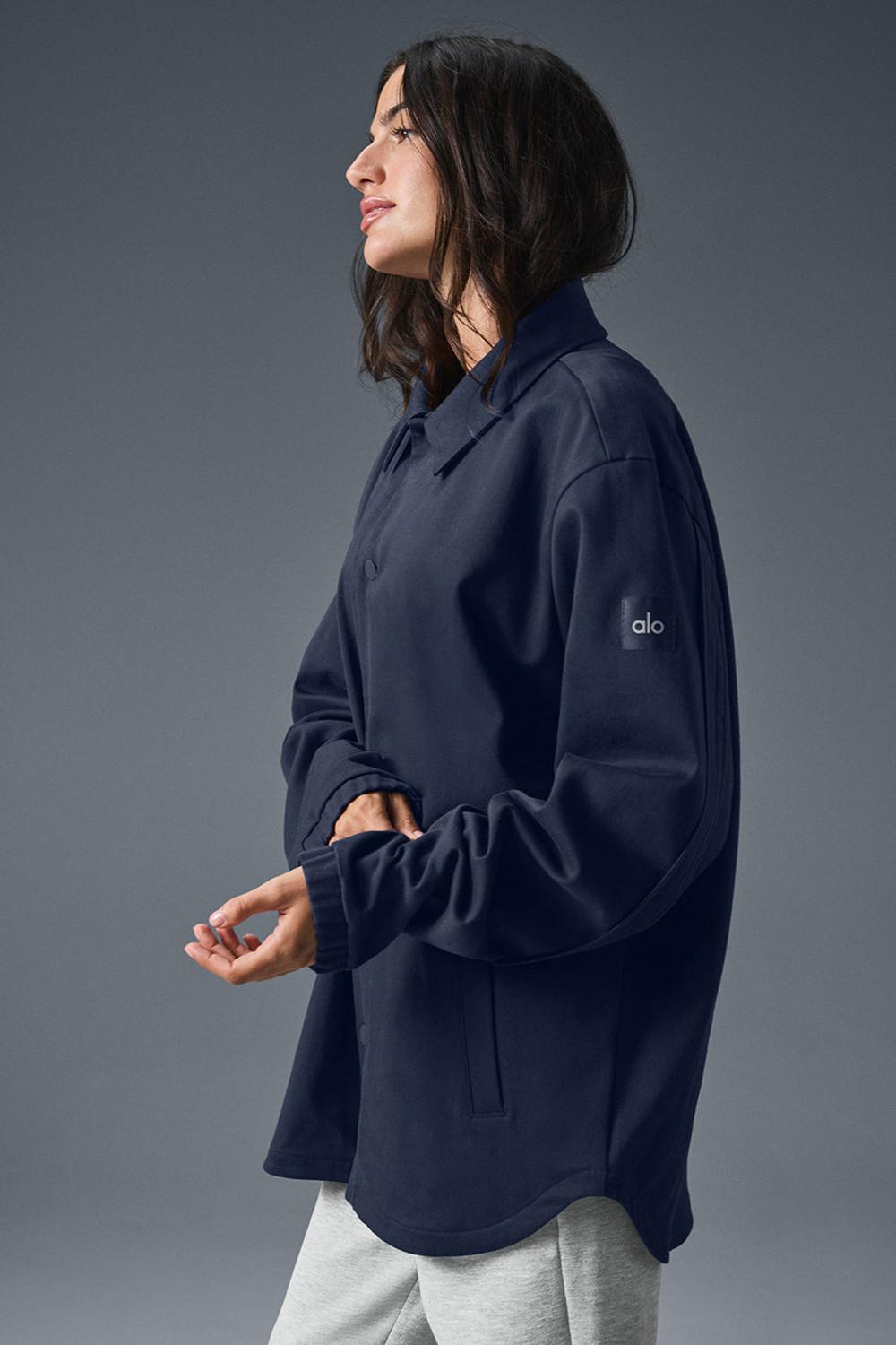 Navy Women Alo Yoga Edition Sueded Jacket | Australia  51793-AOZY