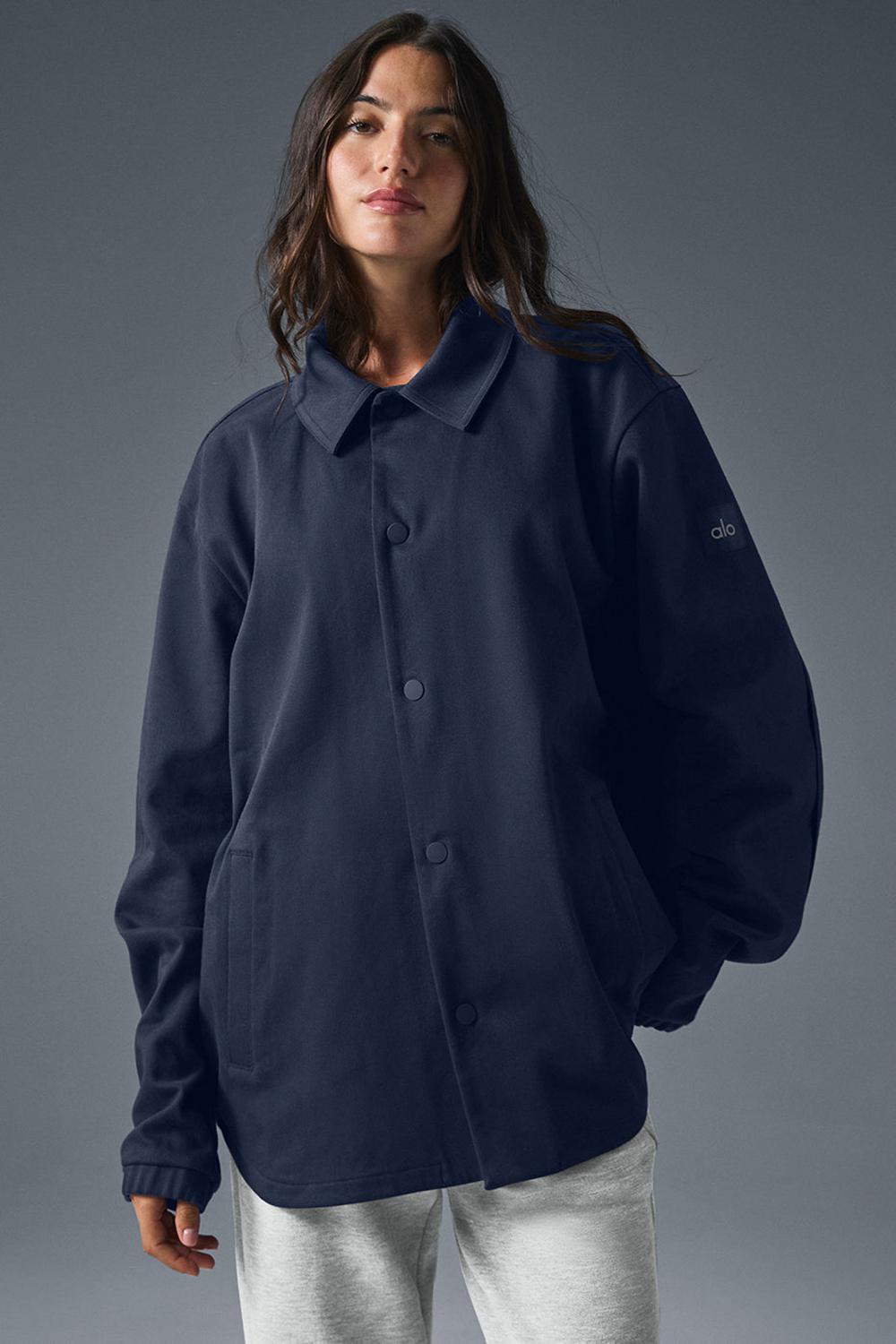 Navy Women Alo Yoga Edition Sueded Jacket | Australia  51793-AOZY