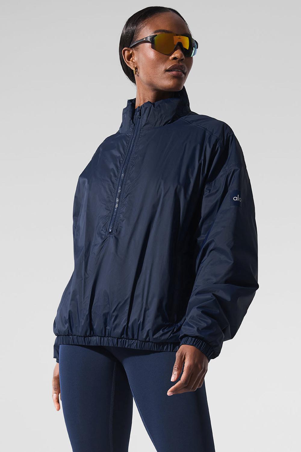 Navy Women Alo Yoga Latitude Light Weight 1/2 Zip Pullover Jacket | Australia  89765-OUFJ