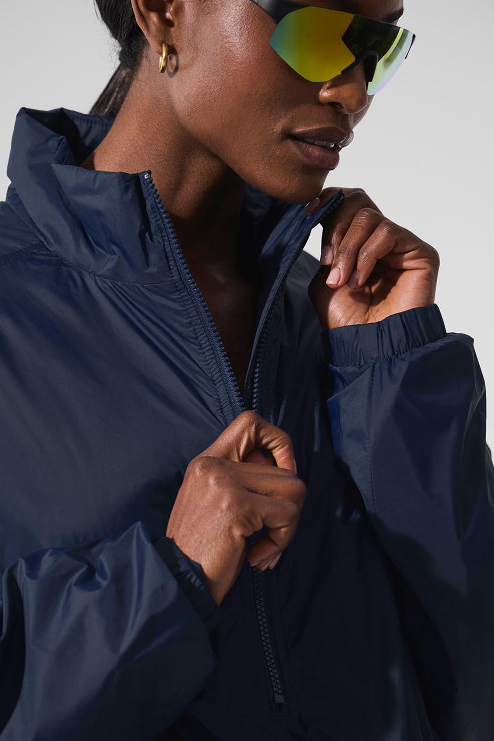 Navy Women Alo Yoga Latitude Light Weight 1/2 Zip Pullover Jacket | Australia  89765-OUFJ