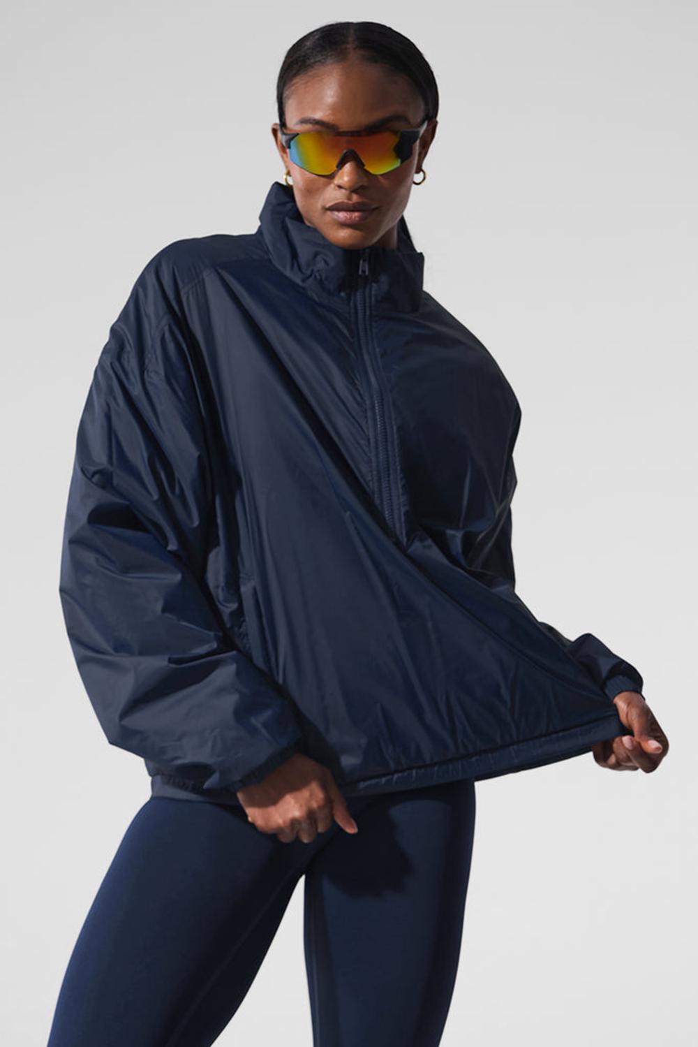 Navy Women Alo Yoga Latitude Light Weight 1/2 Zip Pullover Jacket | Australia  89765-OUFJ