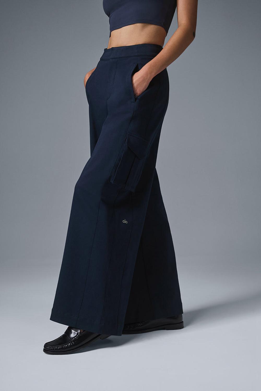 Navy Women Alo Yoga Show Off Cargo Wide Leg Pant | Australia  92716-MRVJ