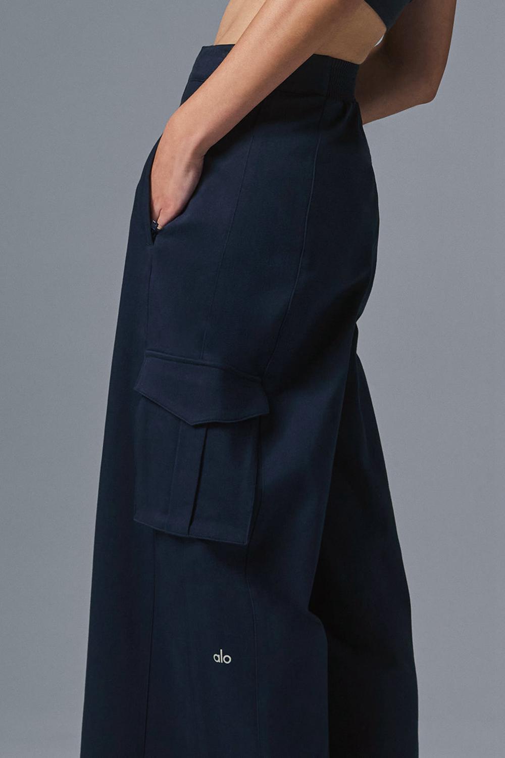 Navy Women Alo Yoga Show Off Cargo Wide Leg Pant | Australia  92716-MRVJ