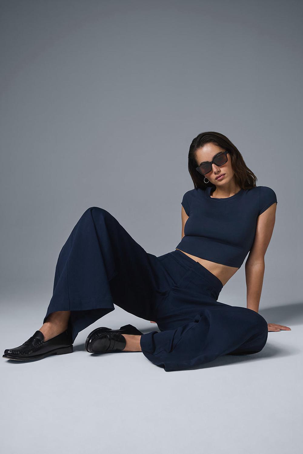 Navy Women Alo Yoga Show Off Cargo Wide Leg Pant | Australia  92716-MRVJ