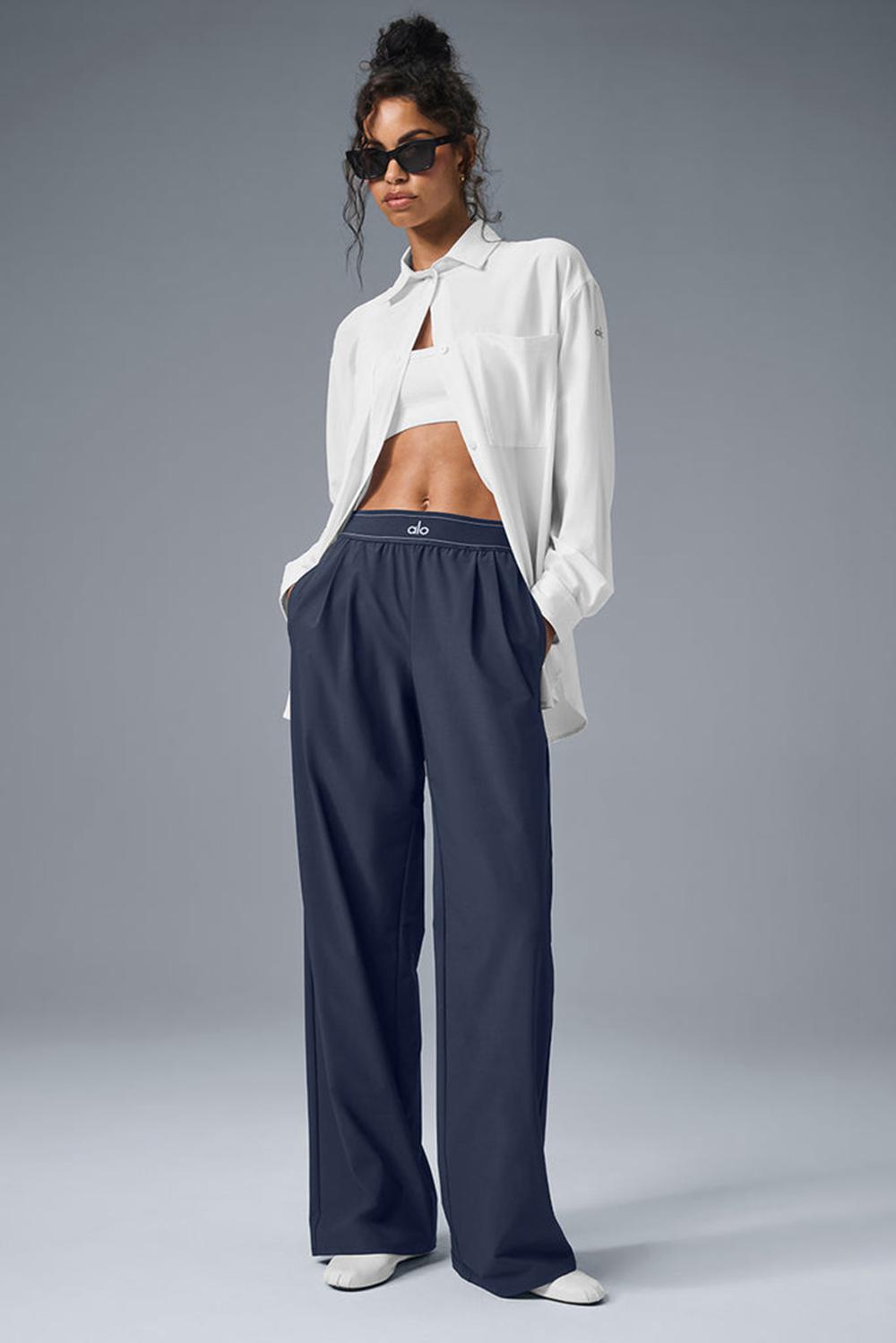 Navy Women Alo Yoga Suit Up (Long) Pant | Australia  97582-COFX