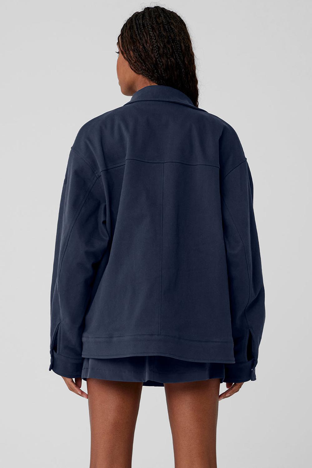 Navy Women Alo Yoga Unisex One Up Jacket | Australia  51047-ZFDS