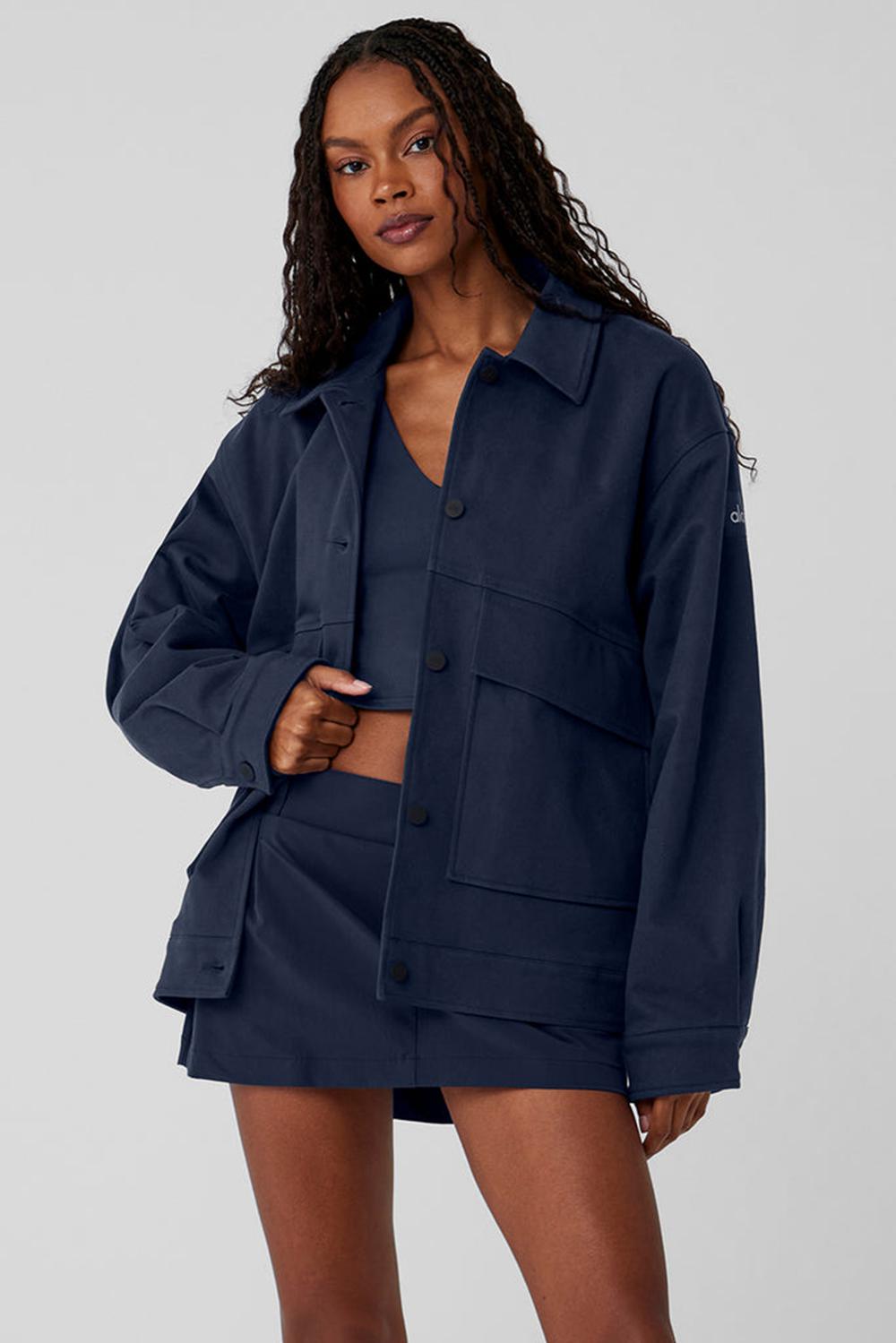 Navy Women Alo Yoga Unisex One Up Jacket | Australia  51047-ZFDS