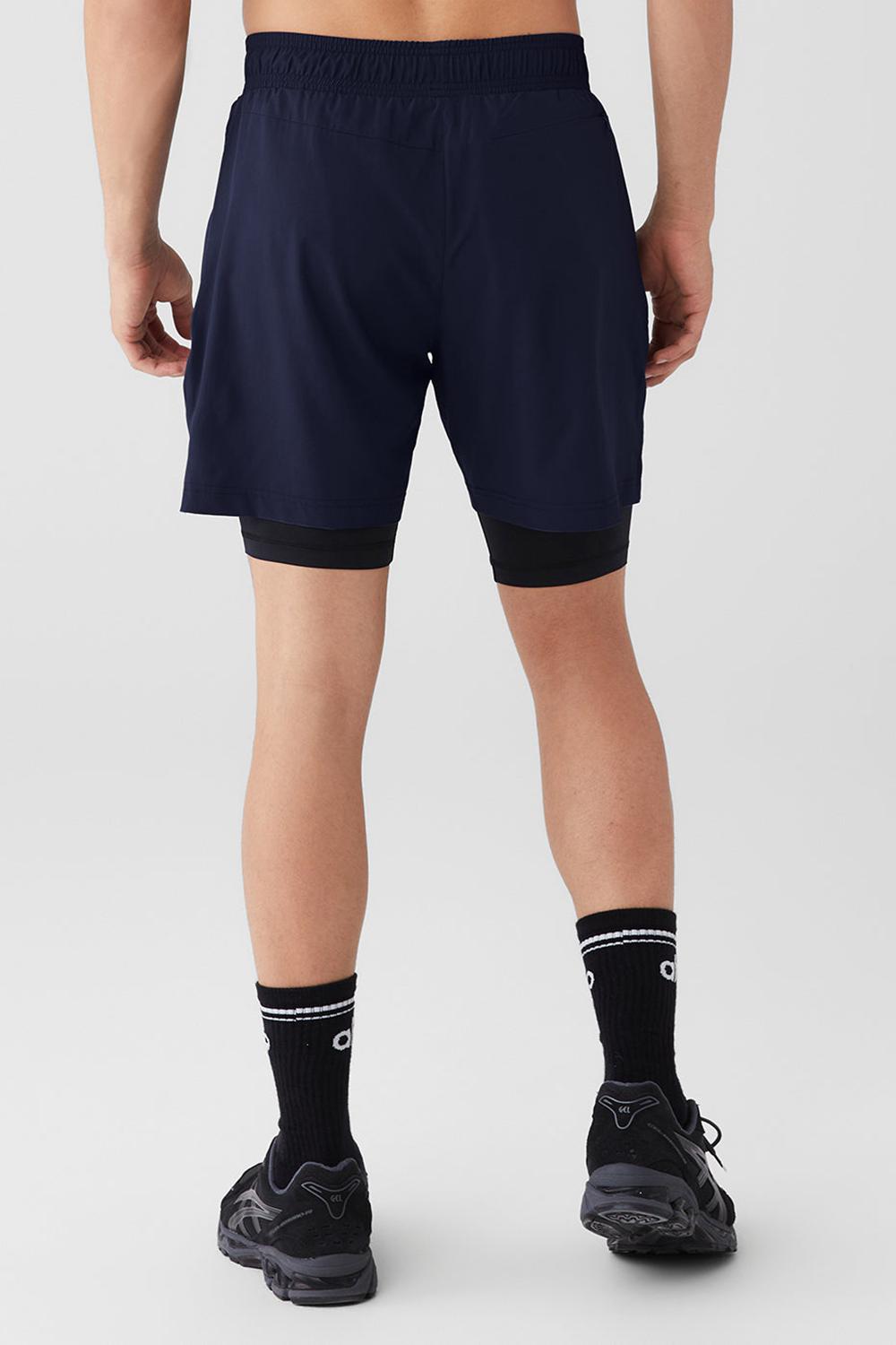Navy / Black Men Alo Yoga 7'' Unity 2 In 1 Short | Australia  47295-ONWT
