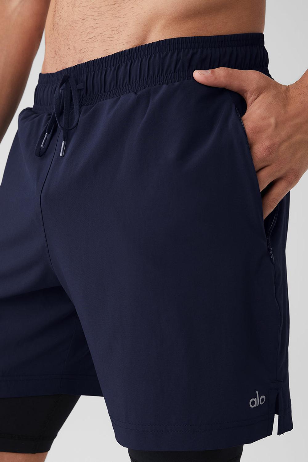 Navy / Black Men Alo Yoga 7'' Unity 2 In 1 Short | Australia  47295-ONWT