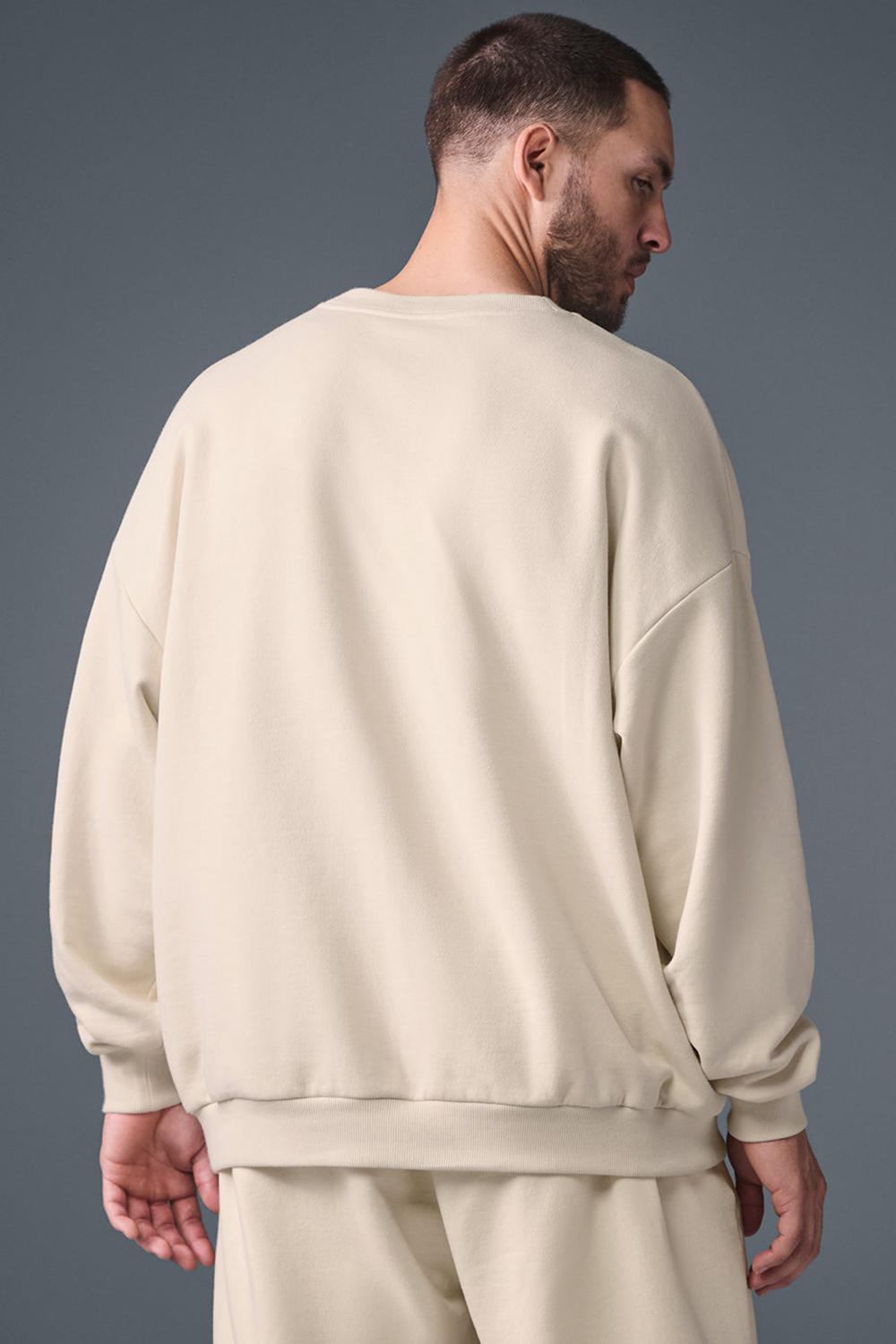 Oat Milk Men Alo Yoga Accolade Crew Neck Pullover | Australia  17652-TZMX