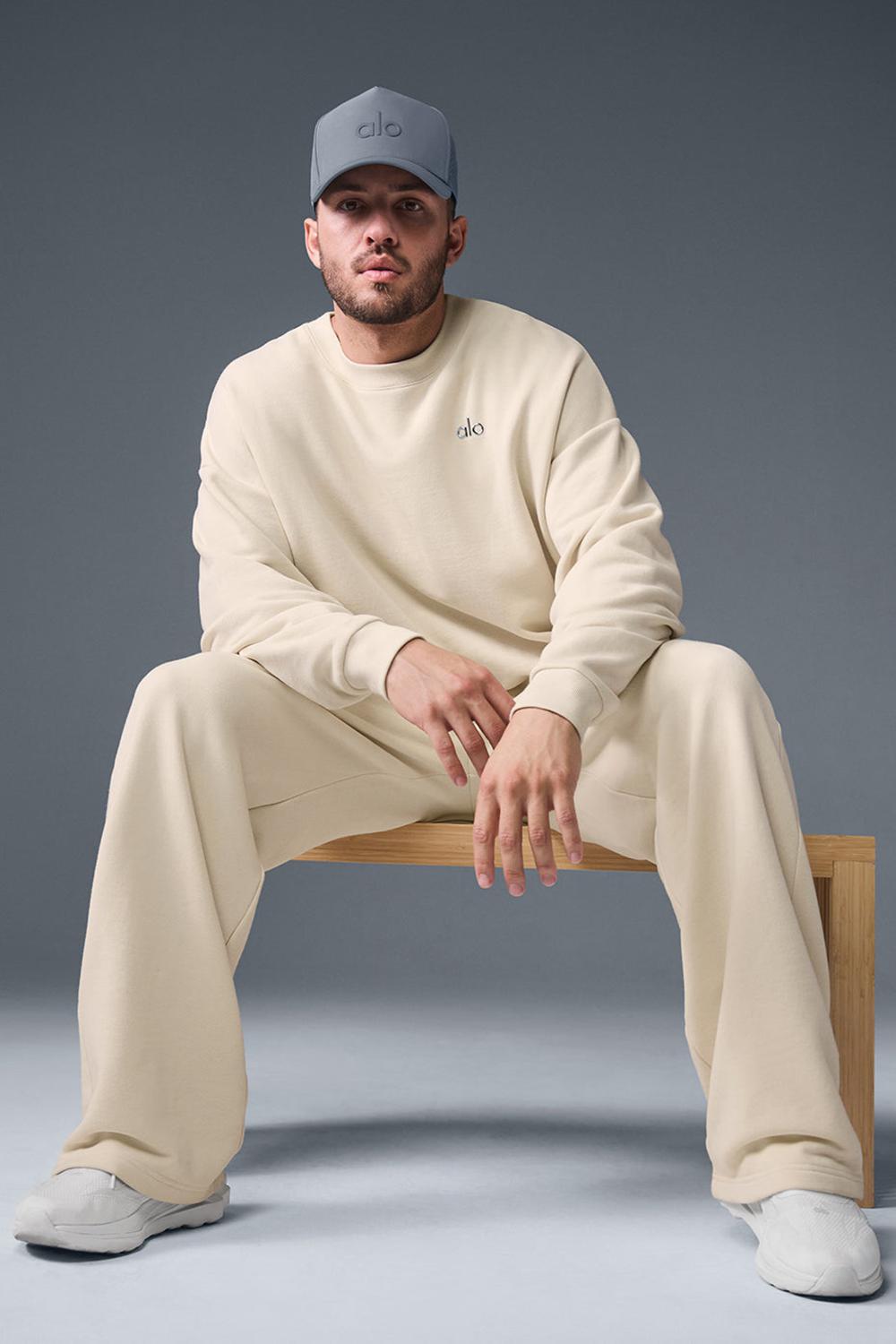 Oat Milk Men Alo Yoga Accolade Straight Leg Sweatpant | Australia  83297-ERYC