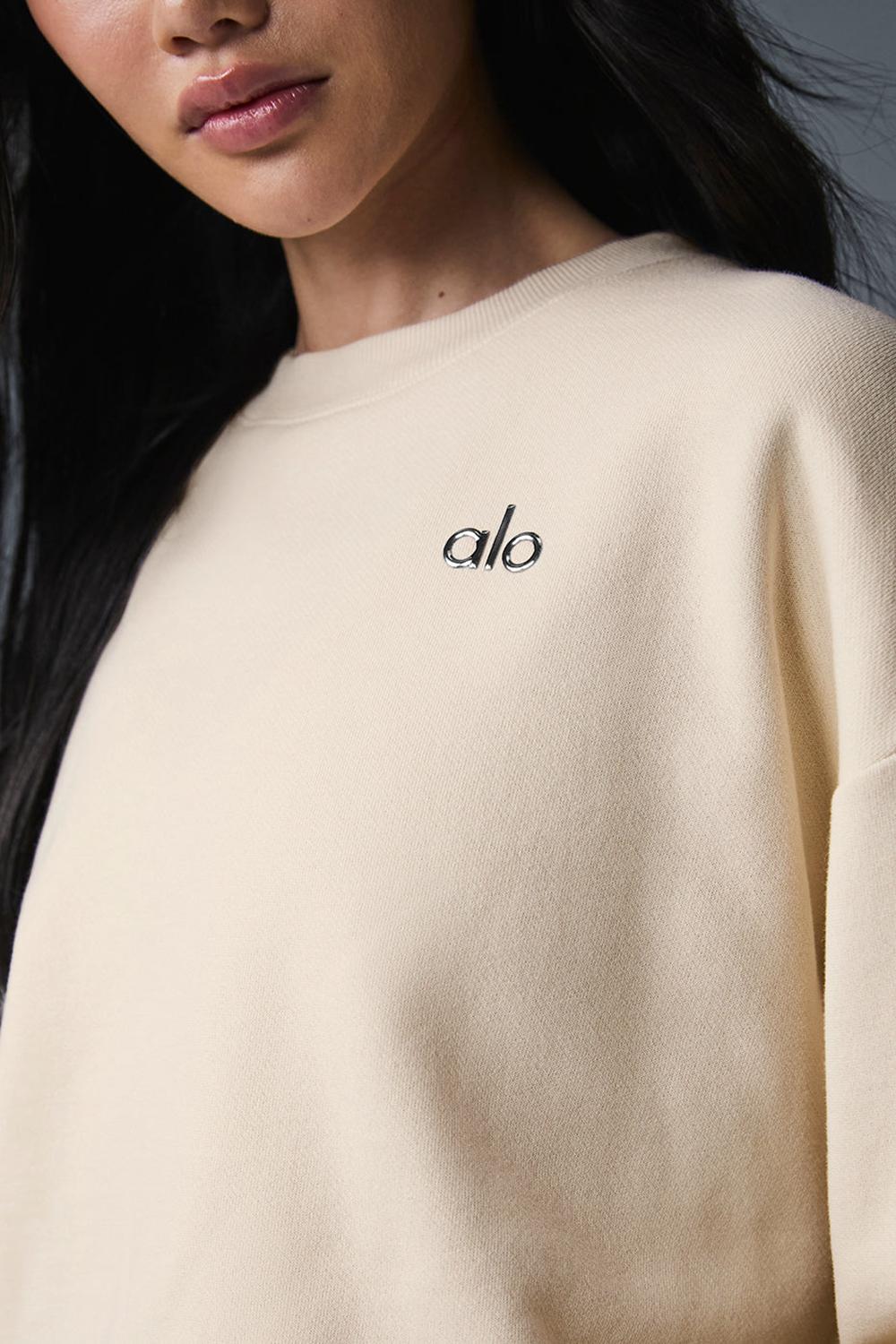 Oat Milk Women Alo Yoga Accolade Crew Neck Pullover | Australia  41072-VGLM