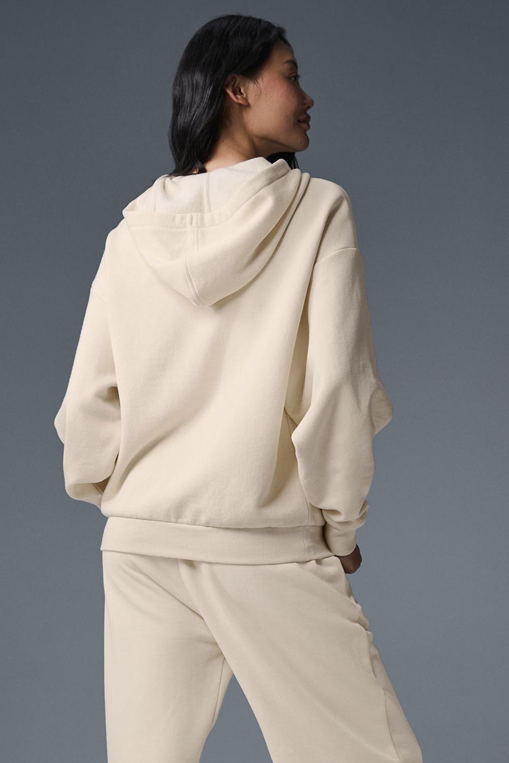 Oat Milk Women Alo Yoga Accolade Full Zip Hoodie | Australia  61825-TMHD