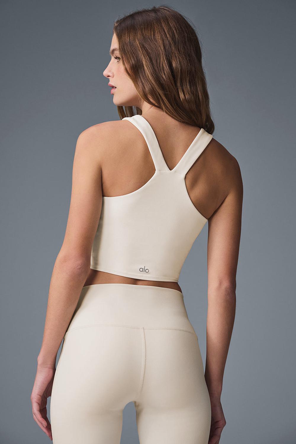 Oat Milk Women Alo Yoga Airbrush Real Bra Tank | Australia  46023-BIZY