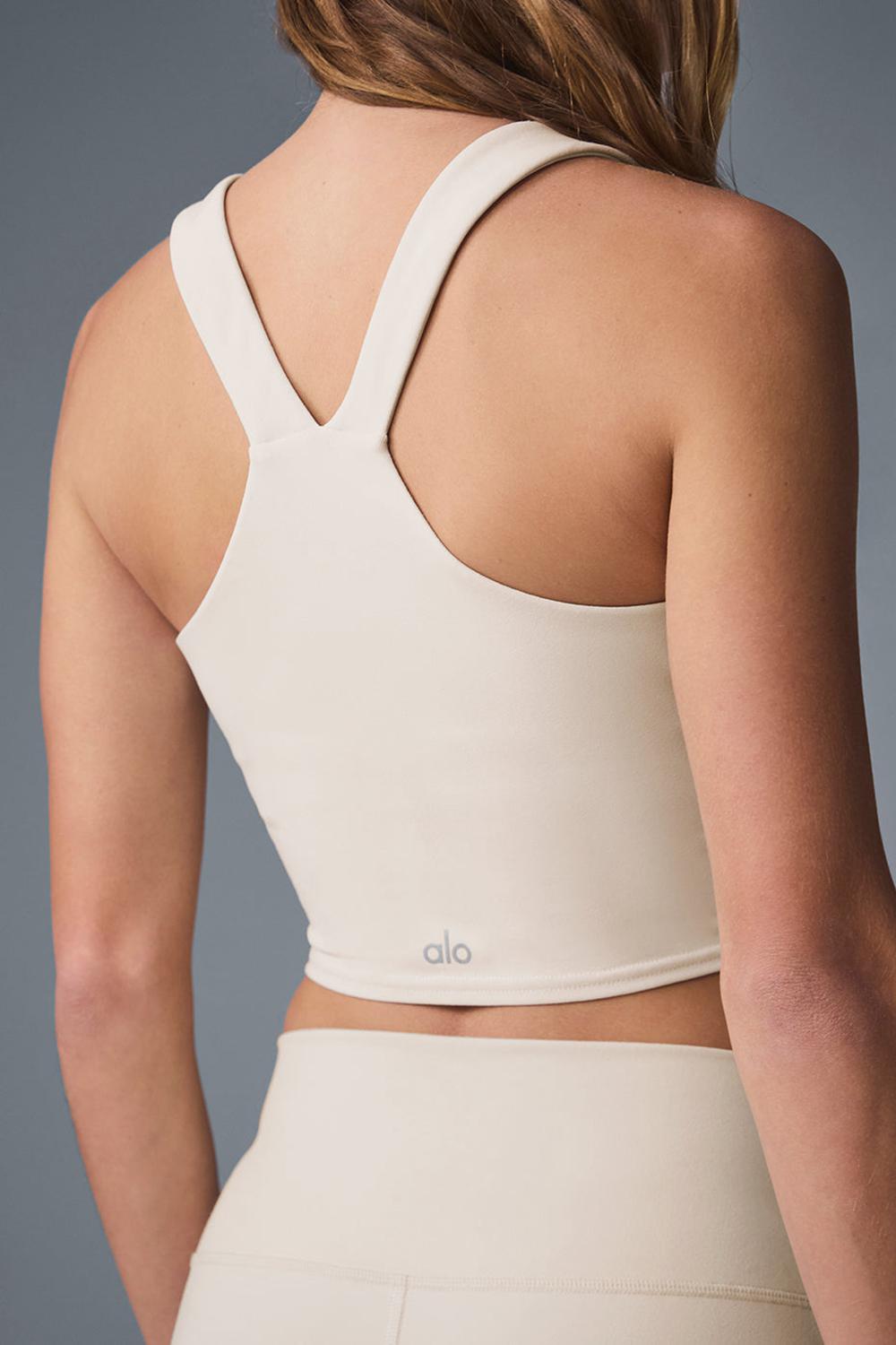 Oat Milk Women Alo Yoga Airbrush Real Bra Tank | Australia  46023-BIZY
