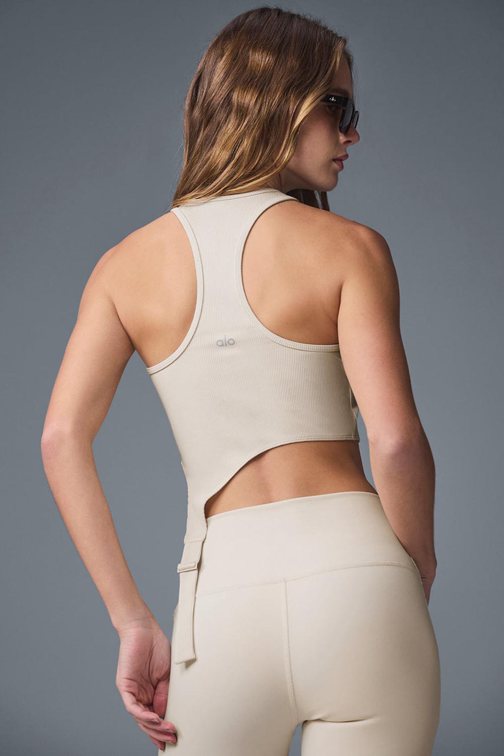 Oat Milk Women Alo Yoga Alosoft Ribbed Revelation Tank | Australia  82643-XBDV