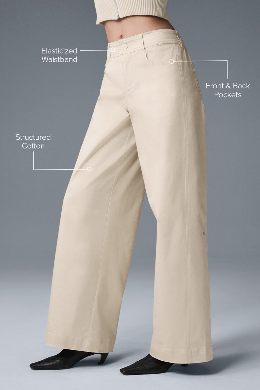 Oat Milk Women Alo Yoga Wanderlust Wide Leg Pant | Australia  35789-VGXH