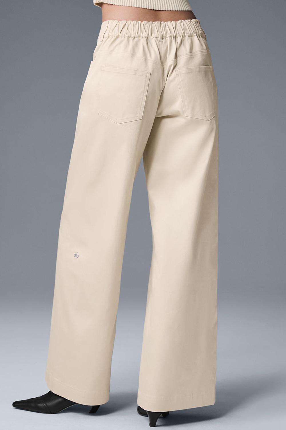 Oat Milk Women Alo Yoga Wanderlust Wide Leg Pant | Australia  35789-VGXH