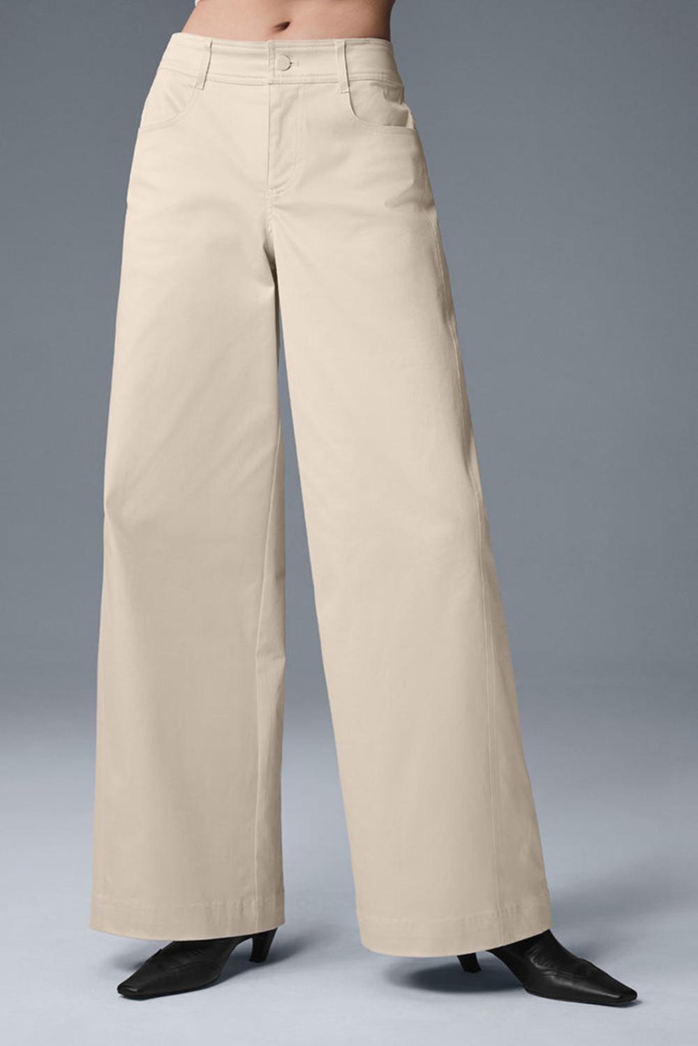 Oat Milk Women Alo Yoga Wanderlust Wide Leg Pant | Australia  35789-VGXH