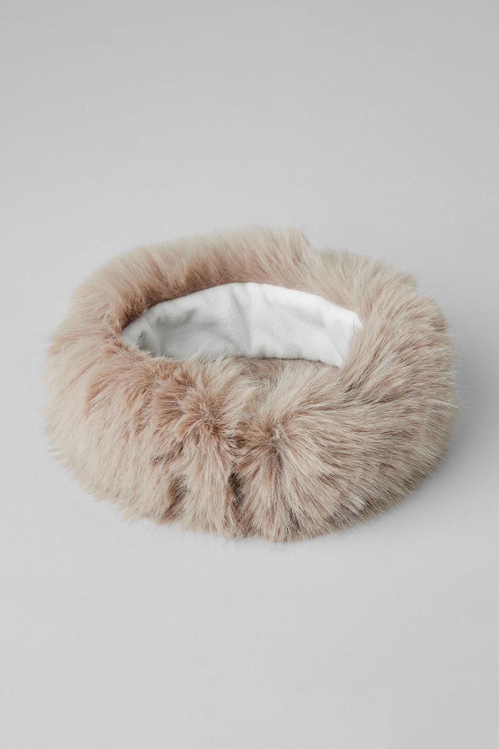 Oat Women Alo Yoga Faux Fur Wintersun Headband | Australia  18725-RMIN