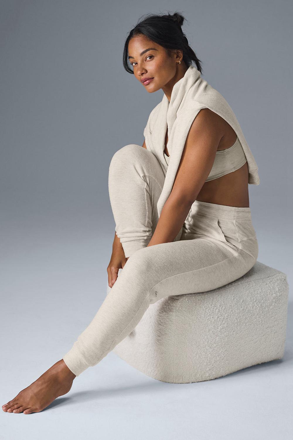 Oatmeal Heather Women Alo Yoga Soho Sweatpant | Australia  83197-ABNW