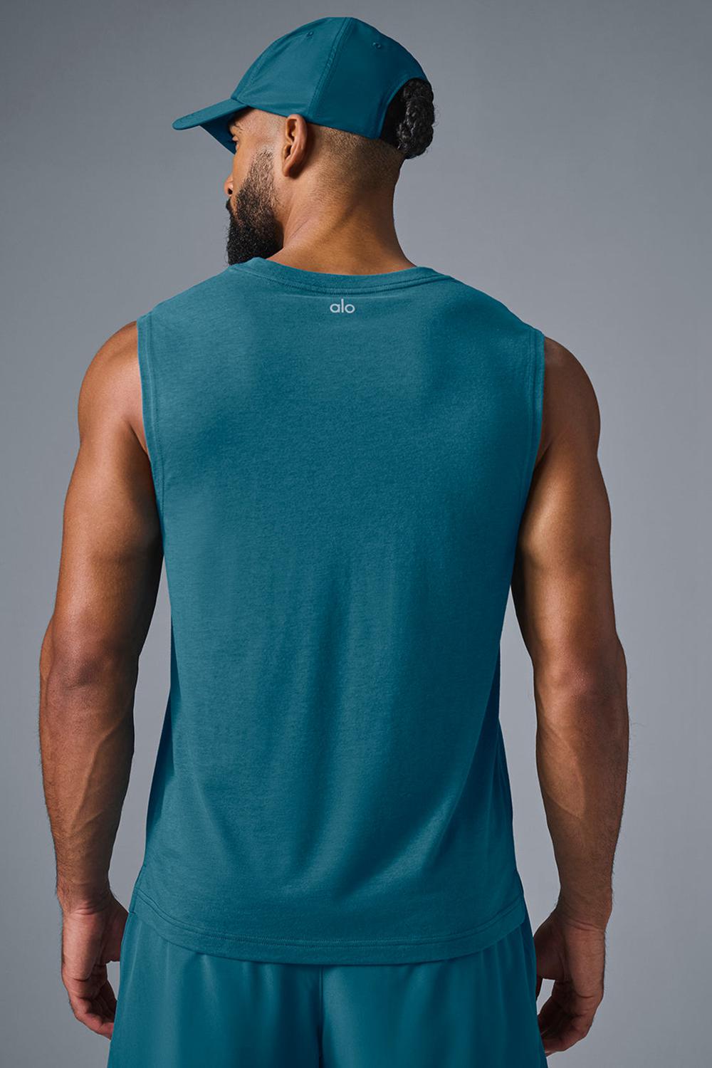 Oceanic Teal Men Alo Yoga The Triumph Muscle Tank | Australia  96243-AQTN