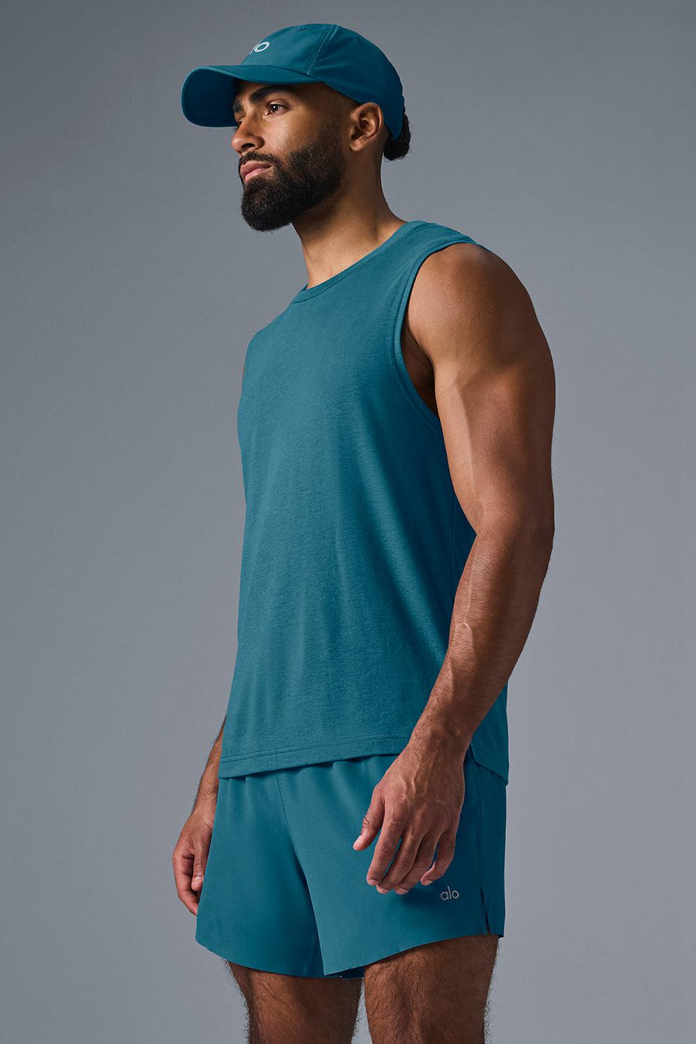 Oceanic Teal Men Alo Yoga The Triumph Muscle Tank | Australia  96243-AQTN