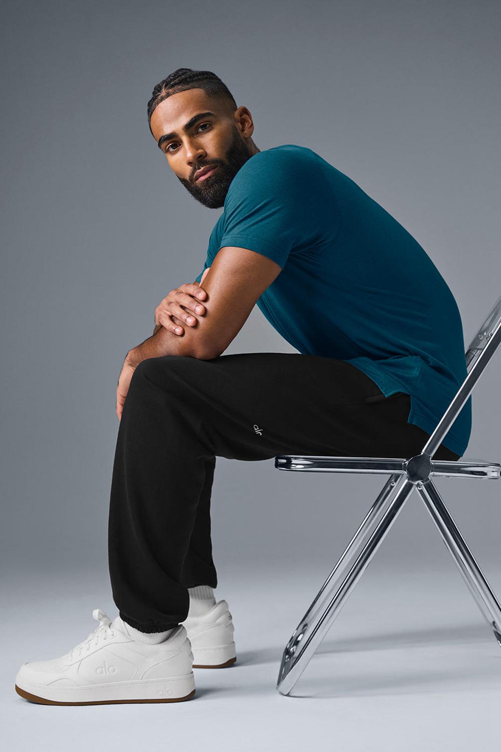 Oceanic Teal Men Alo Yoga Triumph Raglan Tee | Australia  90653-RGBD