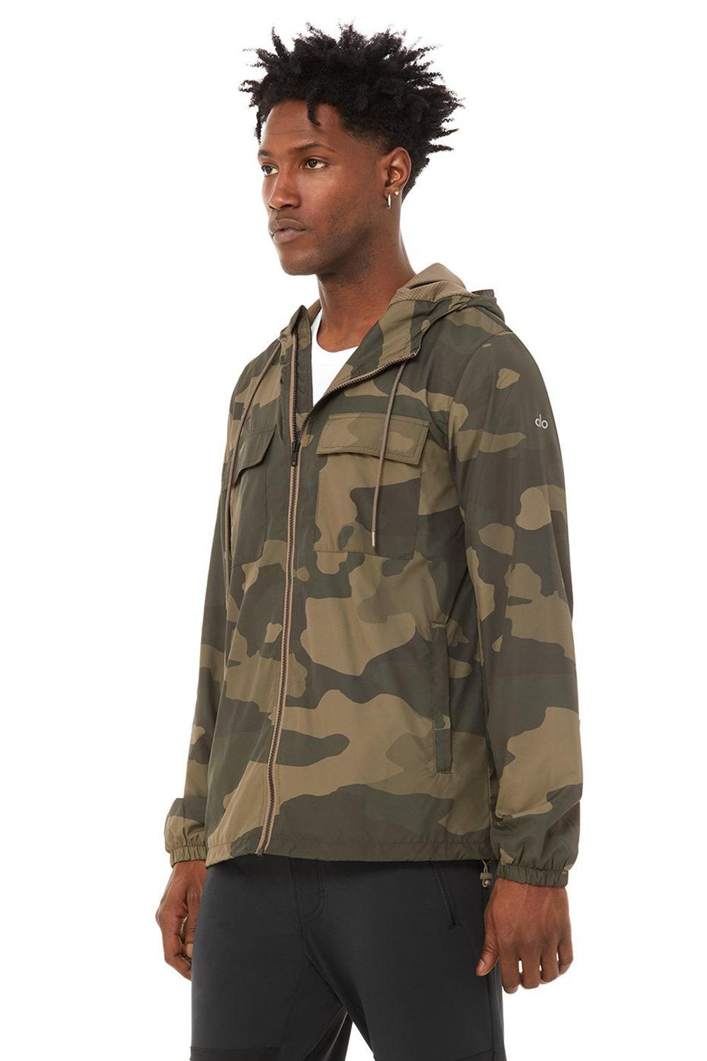 Olive Branch Camouflage Men Alo Yoga Stride Jacket | Australia  26034-VBPN