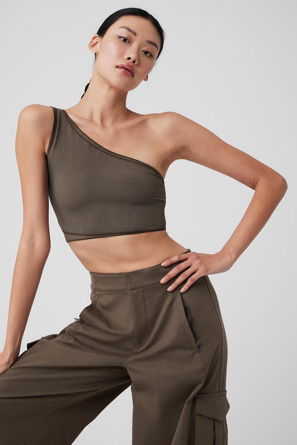 Olive Tree Women Alo Yoga Mesh Sheer Illusion Tank | Australia  06571-BDJI