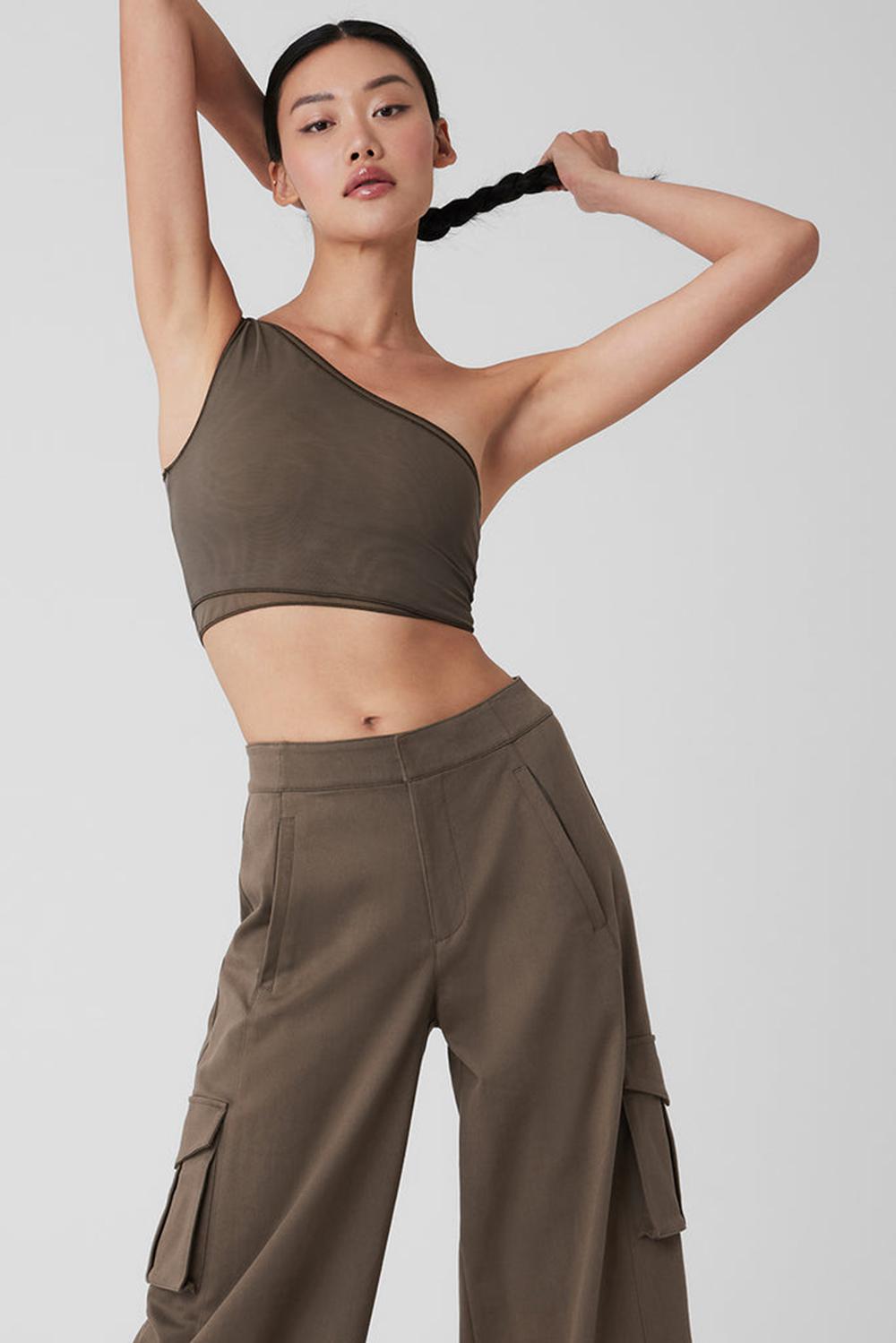 Olive Tree Women Alo Yoga Mesh Sheer Illusion Tank | Australia  06571-BDJI