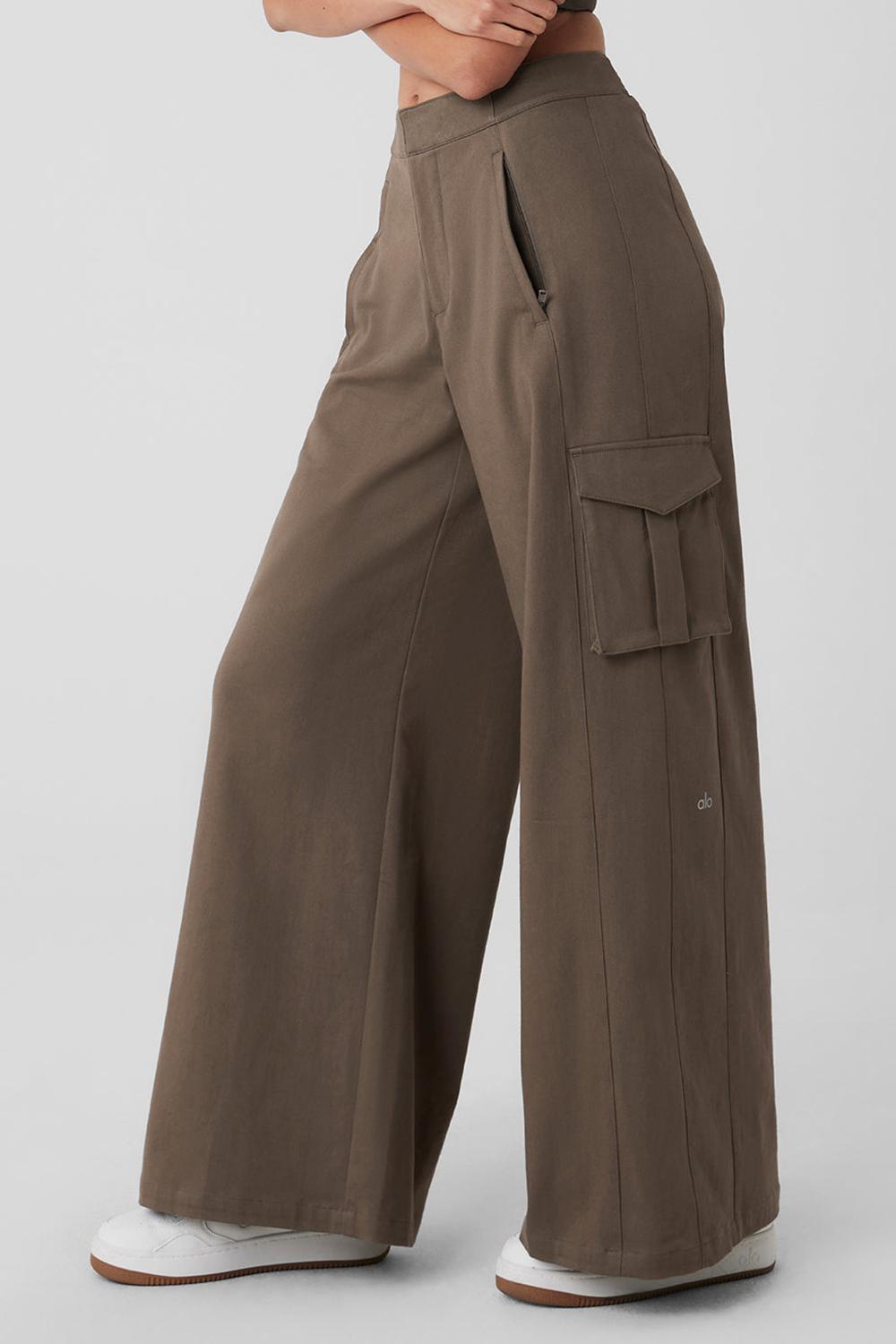Olive Tree Women Alo Yoga Show Off Cargo Wide Leg Pant | Australia  58170-QOZY