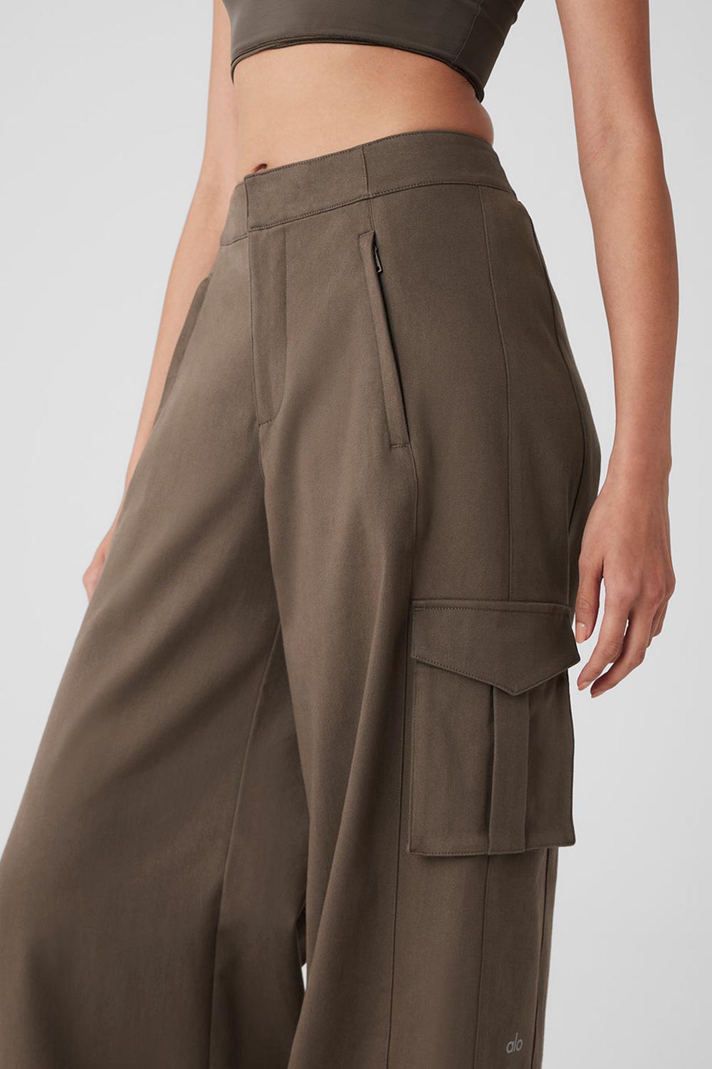 Olive Tree Women Alo Yoga Show Off Cargo Wide Leg Pant | Australia  58170-QOZY