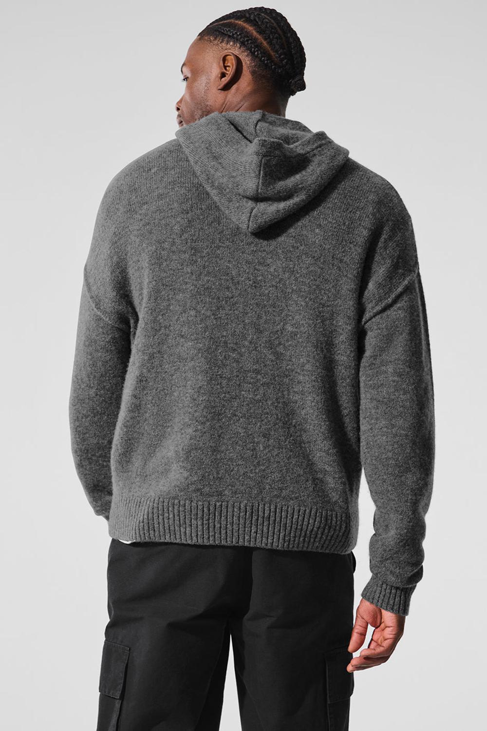 Platinum Grey Men Alo Yoga New Class Cashmere Full Zip Hoodie | Australia  20678-DMFA