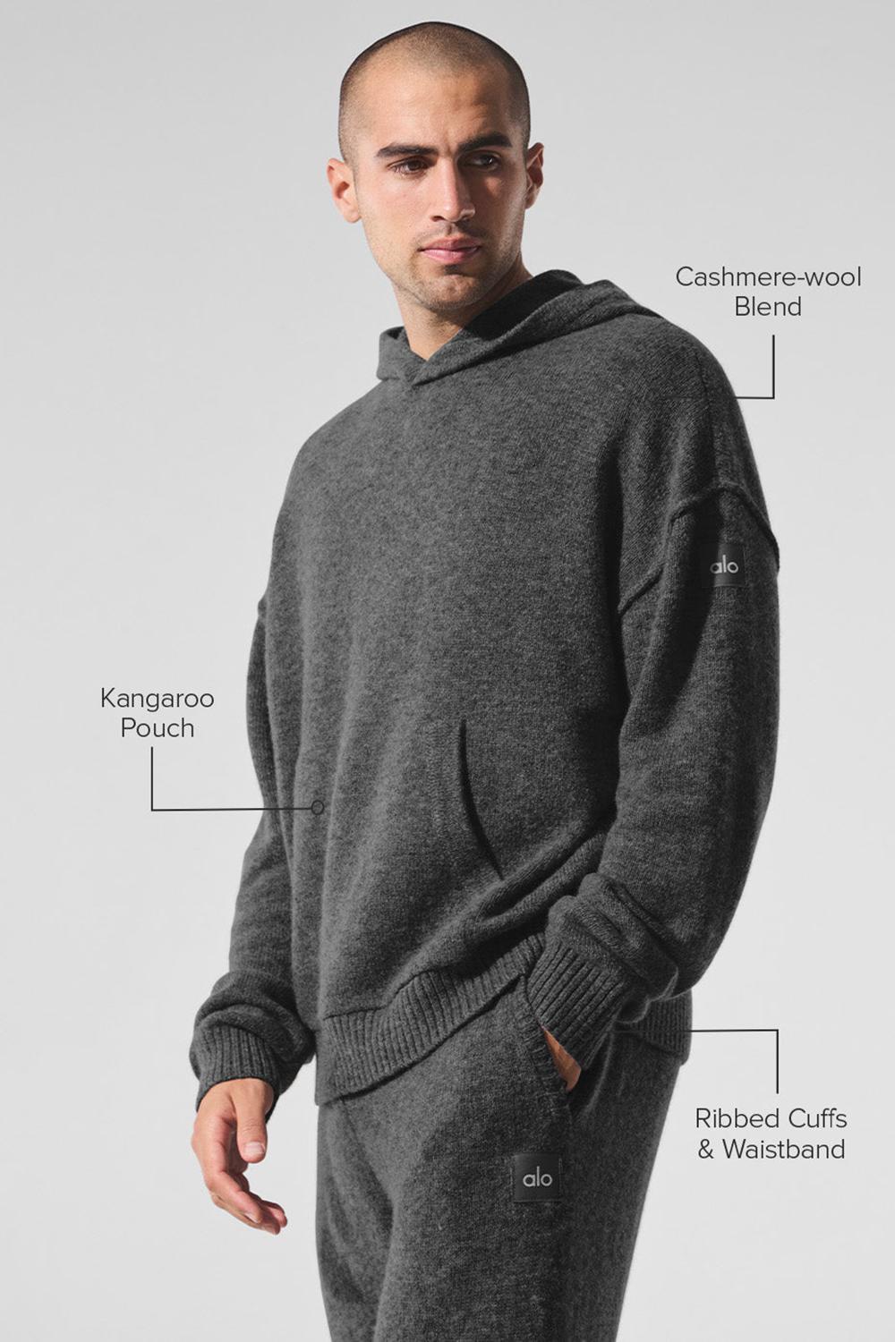 Platinum Grey Men Alo Yoga New Class Cashmere Hoodie | Australia  26483-MQRA