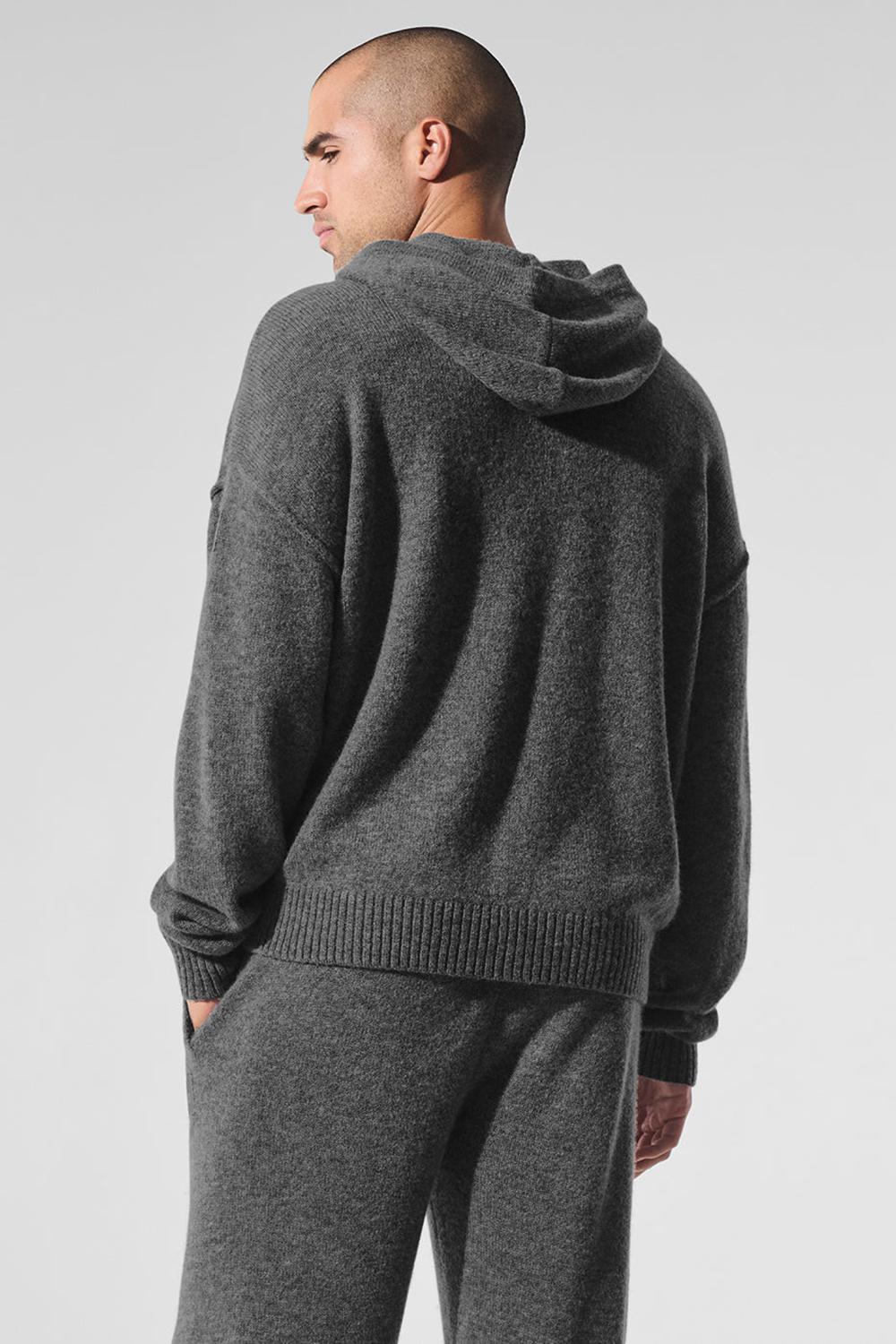 Platinum Grey Men Alo Yoga New Class Cashmere Hoodie | Australia  26483-MQRA