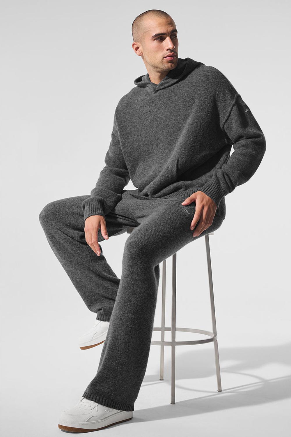 Platinum Grey Men Alo Yoga New Class Cashmere Hoodie | Australia  26483-MQRA