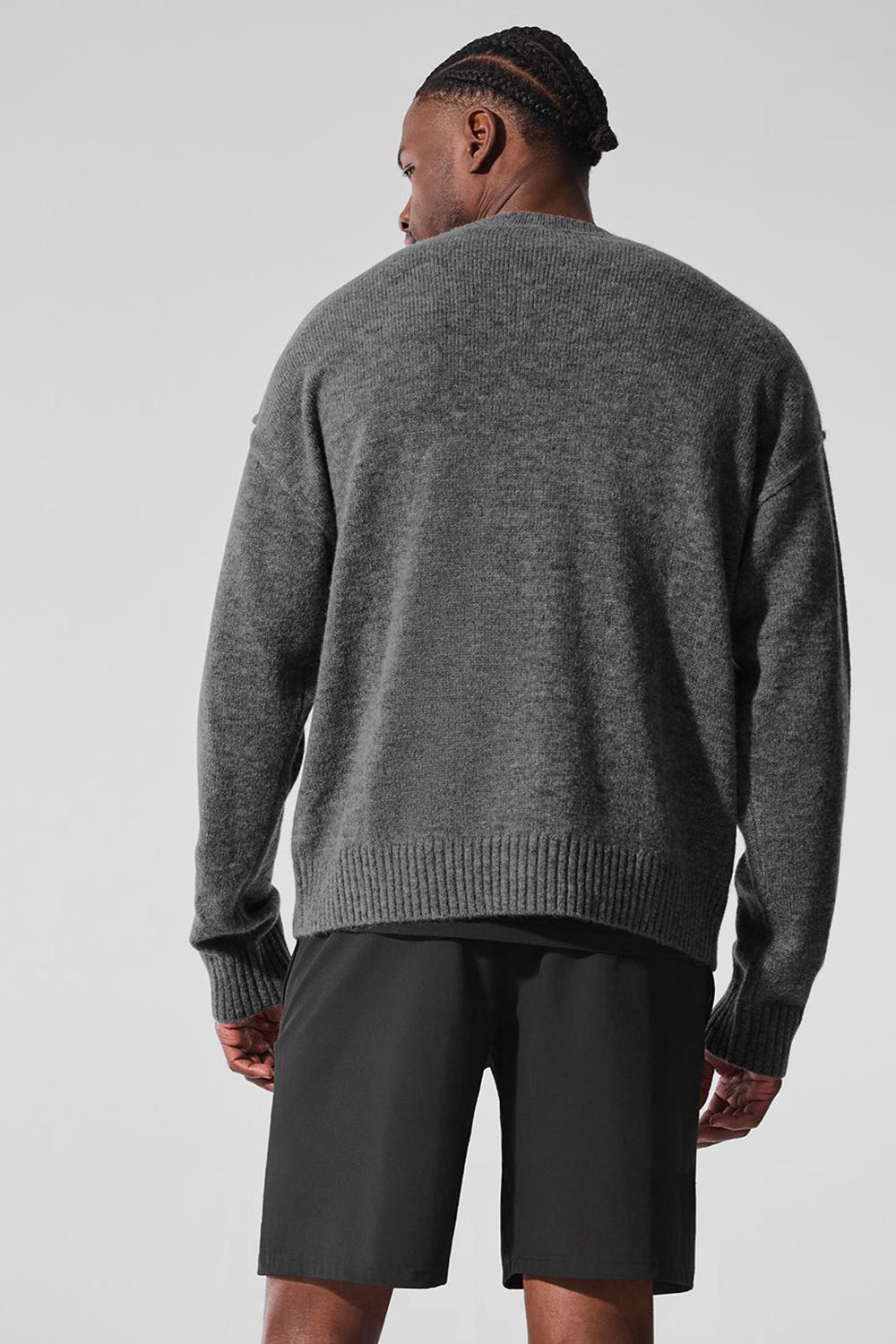 Platinum Grey Men Alo Yoga New Class Cashmere Crewneck Sweater | Australia  47305-HJYC