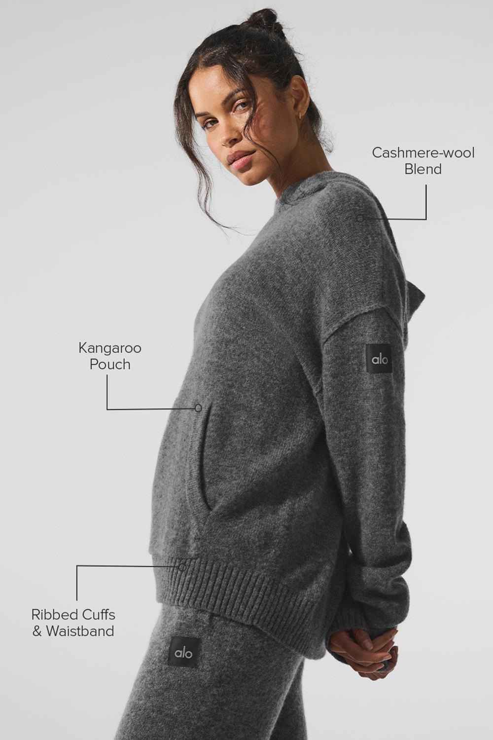 Platinum Grey Women Alo Yoga New Class Cashmere Hoodie | Australia  35271-NMGR