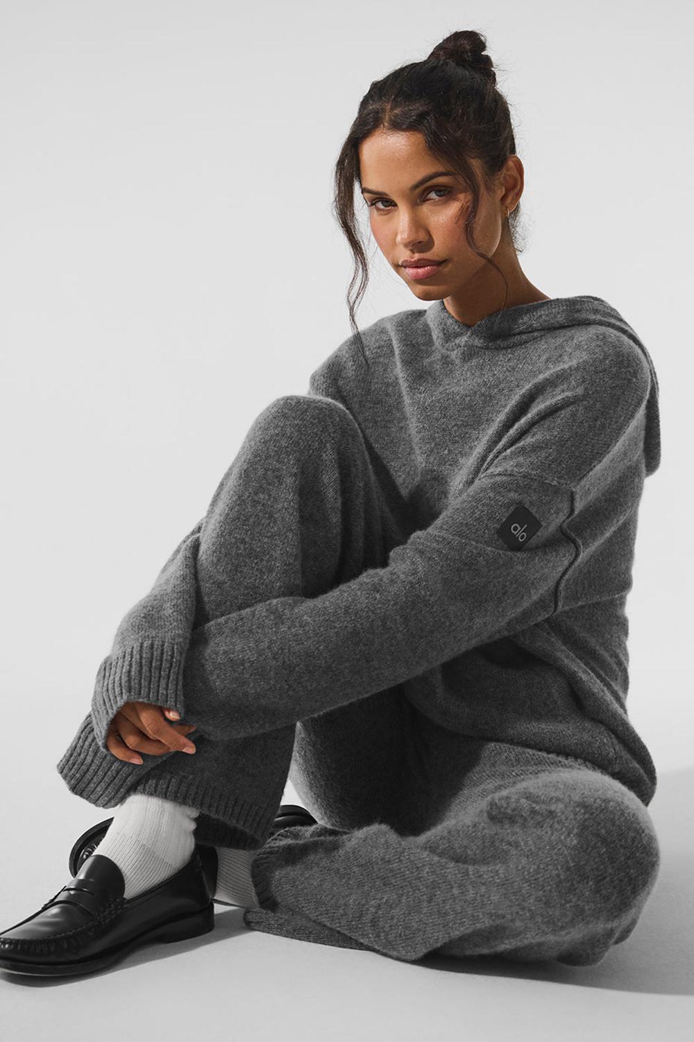 Platinum Grey Women Alo Yoga New Class Cashmere Hoodie | Australia  35271-NMGR