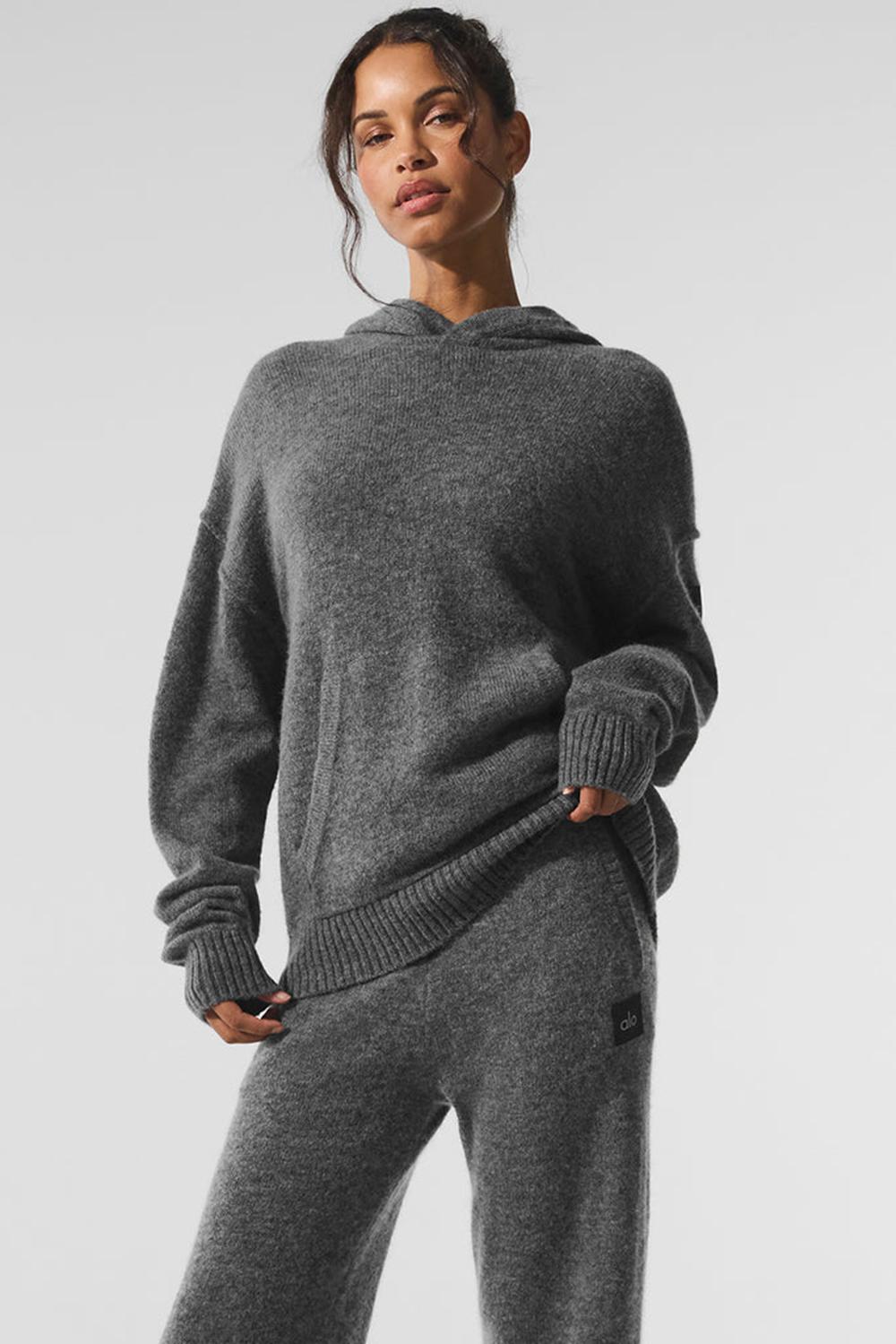 Platinum Grey Women Alo Yoga New Class Cashmere Hoodie | Australia  35271-NMGR