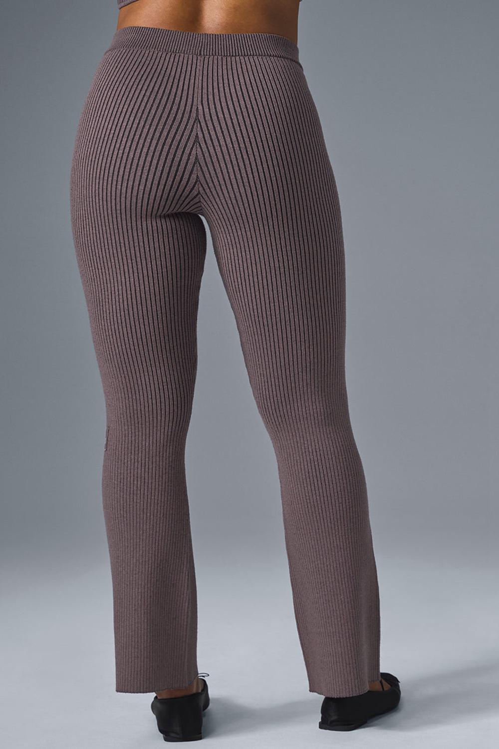 Raisinette / Black Women Alo Yoga Denim Knit High-Waist Flare Pant | Australia  35981-OKGS