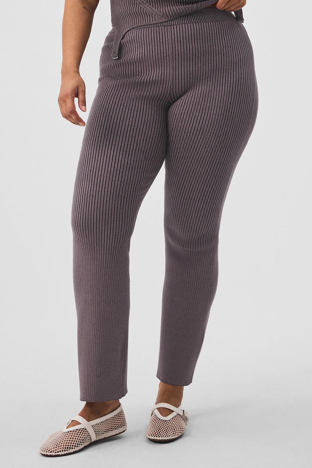 Raisinette / Black Women Alo Yoga Denim Knit High-Waist Flare Pant | Australia  35981-OKGS