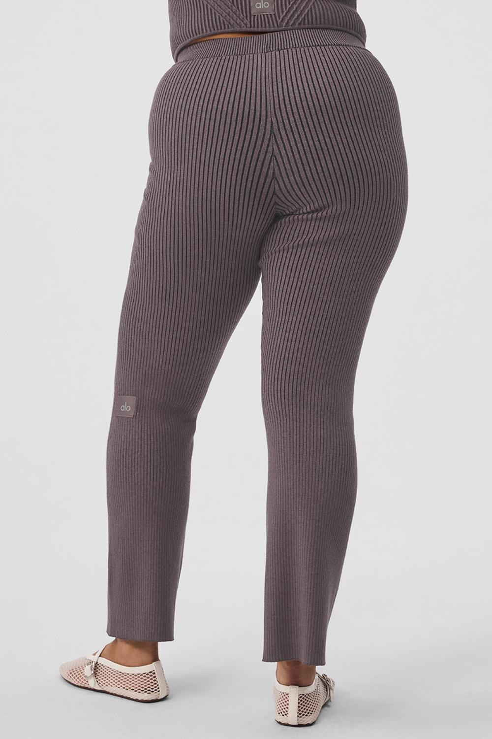 Raisinette / Black Women Alo Yoga Denim Knit High-Waist Flare Pant | Australia  35981-OKGS